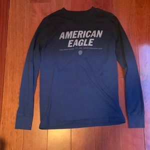 American Eagle Long Sleeve Shirt Black and Blue